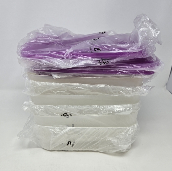 NOS VINTAGE TUPPERWARE FREEZER MATES SET OF 14 PIECES PURPLE LIDS 1990S STORAGE - Picture 15 of 15